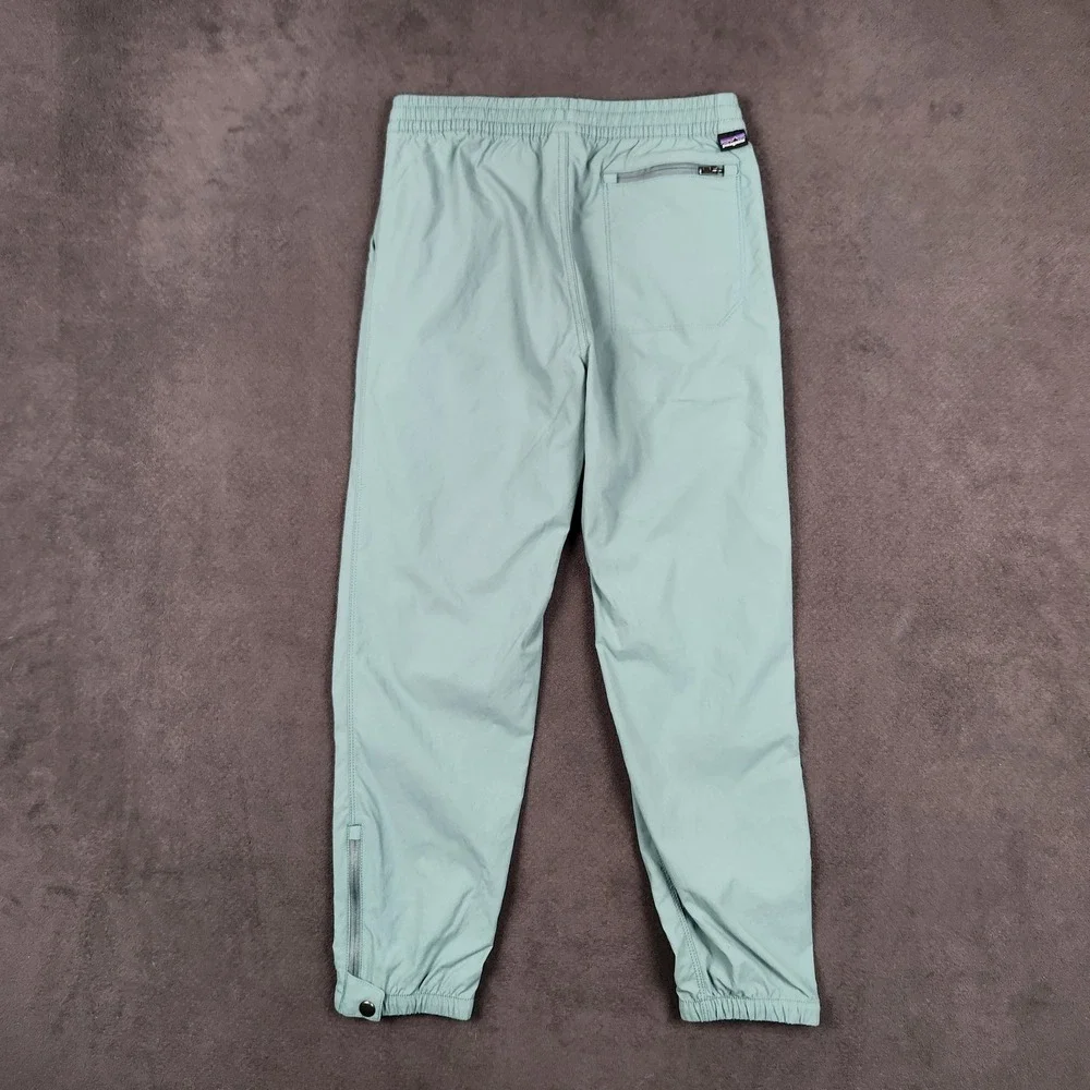 Patagonia Quandary Pants Kids Large 12 Blue Sage Drawstring Ankle Zip Hiking